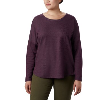 Columbia Ženske Majice S Kapuljačom - Times Two Novelty Knit Long Sleeve Plus Size Crne Roze | MOJG-